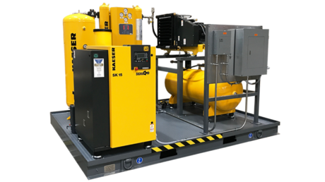 Sistema de aire sobre patín con compresor SK y secador KAD